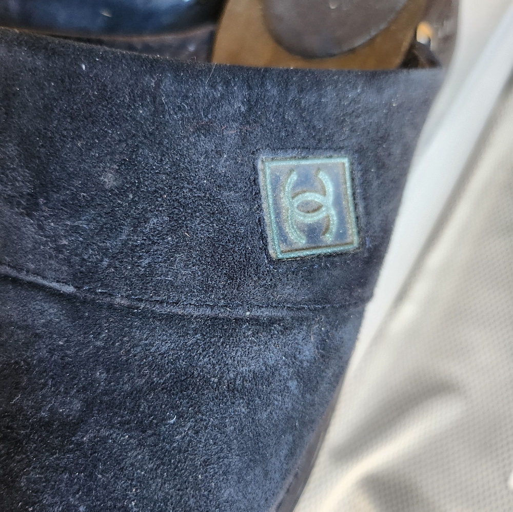 Chanel Mules Suede Navy Blue - Picture 3 of 10
